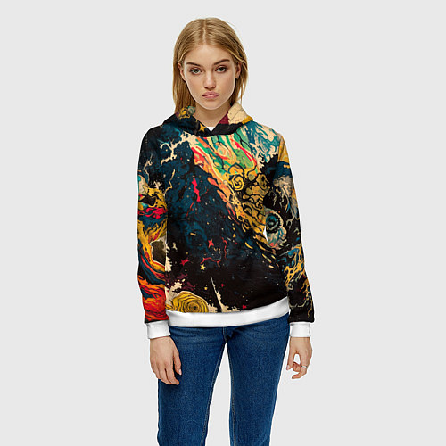 Женская толстовка Абстракция ктулху - нейросеть / 3D-Белый – фото 3