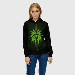 Толстовка-худи женская Dragon Age Inquisition logo, цвет: 3D-черный — фото 2