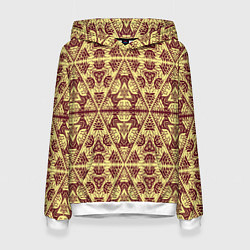 Толстовка-худи женская Египетский гобелен, цвет: 3D-белый