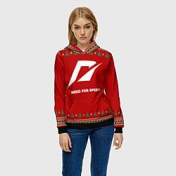 Толстовка-худи женская Need for Speed new year, цвет: 3D-черный — фото 2