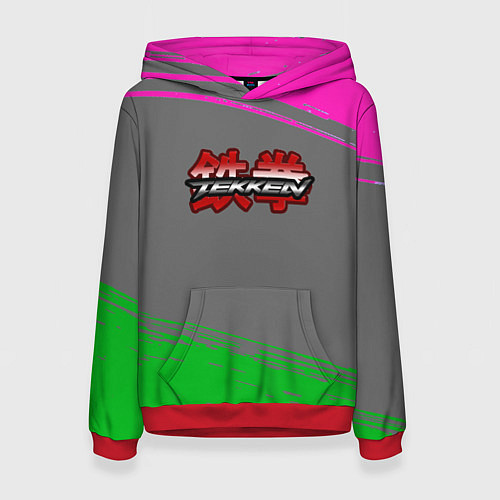 Женская толстовка Tekken краски неоновые / 3D-Красный – фото 1