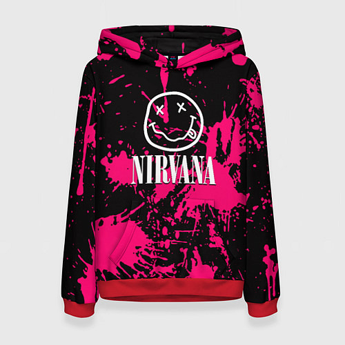 Женская толстовка Nirvana pink color / 3D-Красный – фото 1