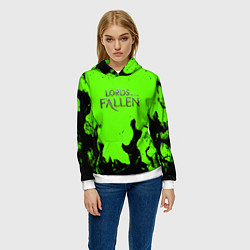 Толстовка-худи женская Lord of the fallen flame, цвет: 3D-белый — фото 2