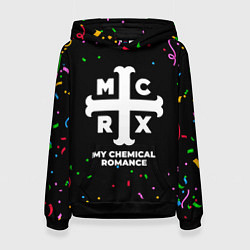 Толстовка-худи женская My Chemical Romance конфети, цвет: 3D-черный