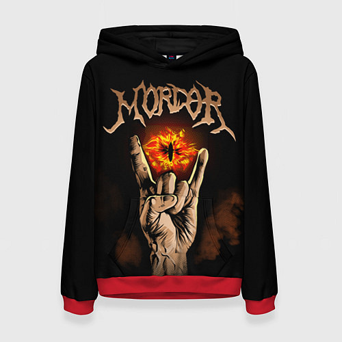 Женская толстовка Рок Мордор / 3D-Красный – фото 1