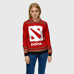 Толстовка-худи женская Dota new year, цвет: 3D-черный — фото 2