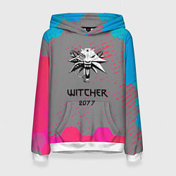 Толстовка-худи женская Cyberpunk 2077 x ведьмак соты, цвет: 3D-белый