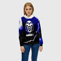 Толстовка-худи женская Rainbow six storm, цвет: 3D-черный — фото 2