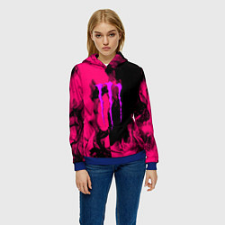 Толстовка-худи женская Monster energy fire pink, цвет: 3D-синий — фото 2