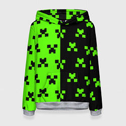 Толстовка-худи женская Майкрафт стиль текстура, цвет: 3D-меланж