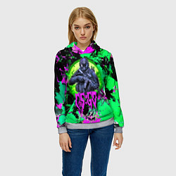 Толстовка-худи женская Counter Strike - neon revolution, цвет: 3D-меланж — фото 2