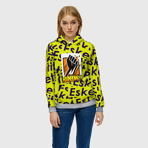 Женская толстовка Rainbow six pattern rap / 3D-Меланж – фото 3