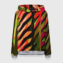 Толстовка-худи женская Красно-чёрная абстракция, цвет: 3D-меланж