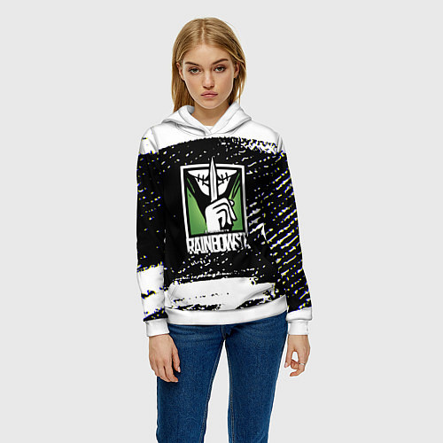 Женская толстовка Rainbow six краски штрихи / 3D-Белый – фото 3