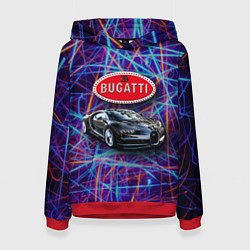 Толстовка-худи женская Bugatti Italy - мечта автомобилиста, цвет: 3D-красный
