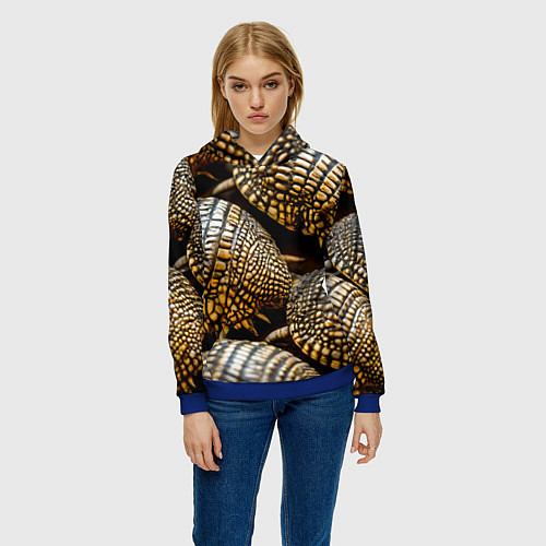 Женская толстовка Панцири броненосцев / 3D-Синий – фото 3