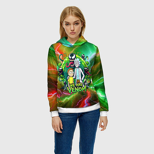 Женская толстовка Рик и Морти - мы Веном мем / 3D-Белый – фото 3