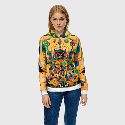 Женская толстовка Китайский монстр / 3D-Белый – фото 3