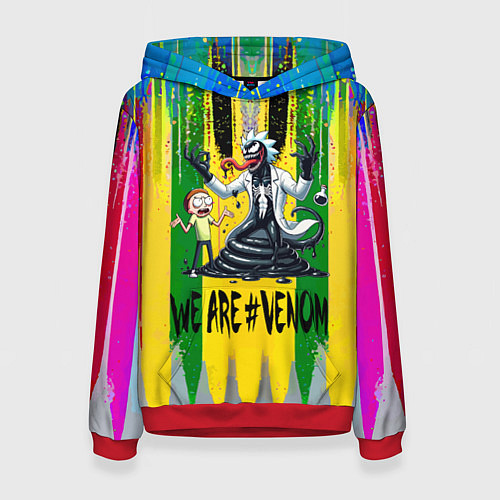 Женская толстовка We are Venom - Morty and Rick fantasy / 3D-Красный – фото 1