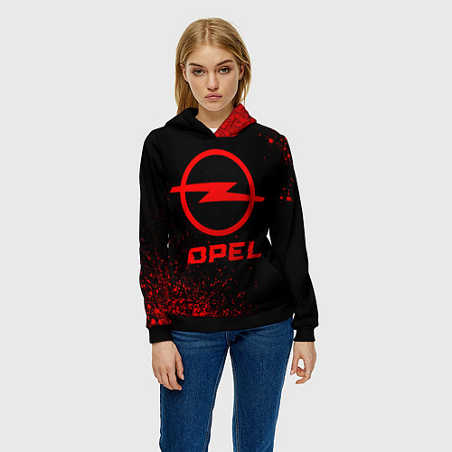 Женская толстовка Opel - red gradient / 3D-Черный – фото 3
