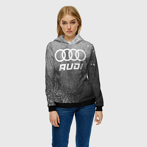 Женская толстовка Audi - grey gradient / 3D-Черный – фото 3