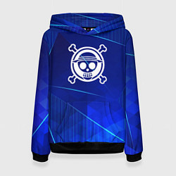 Толстовка-худи женская One Piece blue poly, цвет: 3D-черный