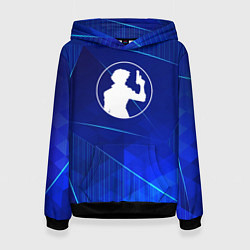 Толстовка-худи женская Cowboy Bebop blue poly, цвет: 3D-черный