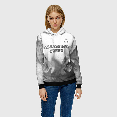 Женская толстовка Assassins Creed - white gradient посередине / 3D-Черный – фото 3