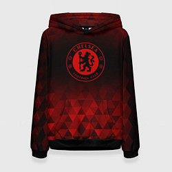 Толстовка-худи женская Chelsea red poly, цвет: 3D-черный