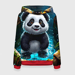 Толстовка-худи женская Панда в колодце, цвет: 3D-красный