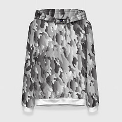 Толстовка-худи женская Монохромный камуфляж, цвет: 3D-белый