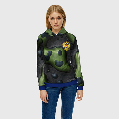 Женская толстовка Объемный абстрактный камуфляж / 3D-Синий – фото 3