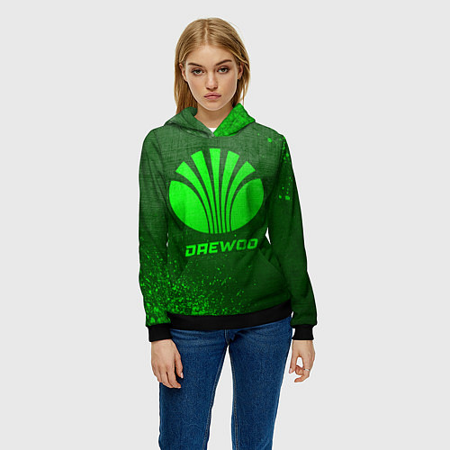 Женская толстовка Daewoo - green gradient / 3D-Черный – фото 3