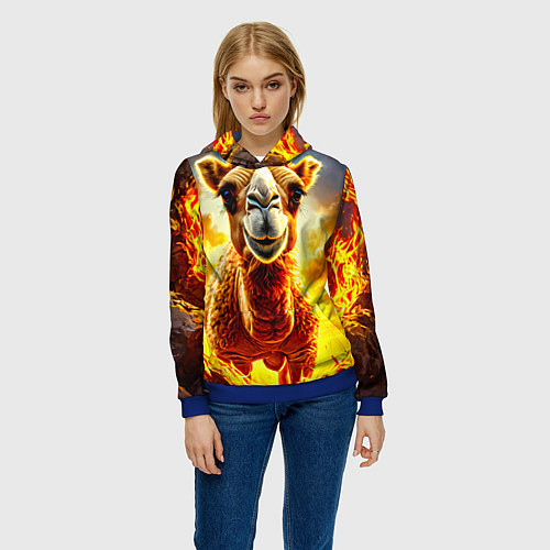 Женская толстовка Верблюд в огне / 3D-Синий – фото 3