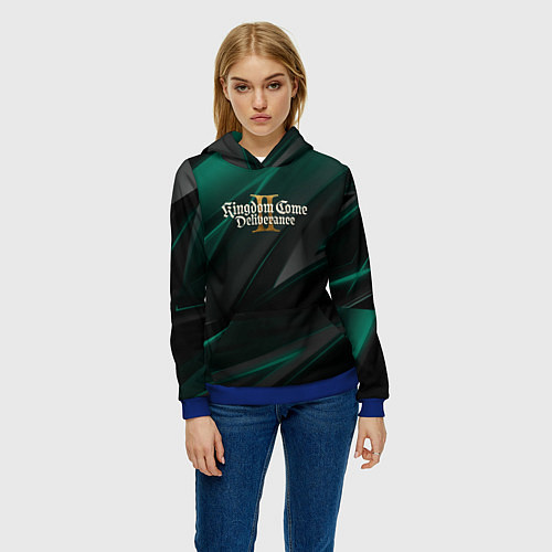 Женская толстовка Kingdom Come Deliverance 2 green black / 3D-Синий – фото 3