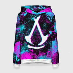 Толстовка-худи женская Assassins creed shadows - neon color, цвет: 3D-белый