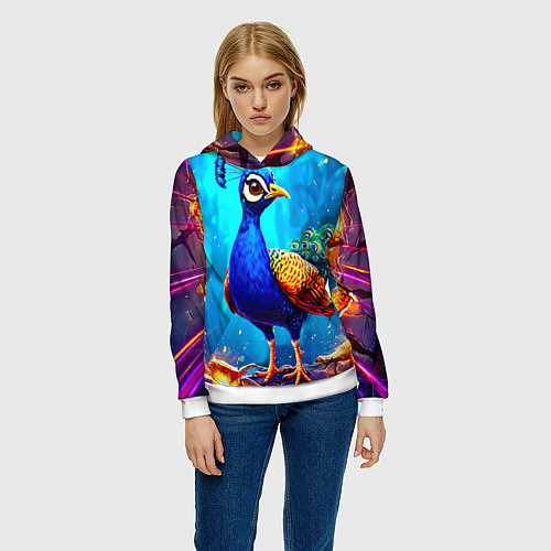 Женская толстовка Павлинчик / 3D-Белый – фото 3