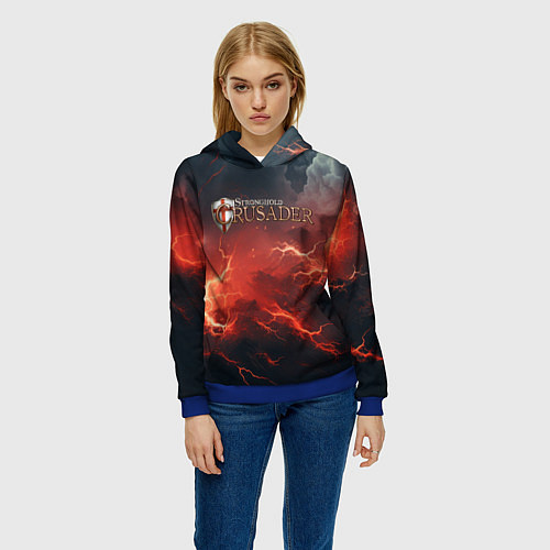 Женская толстовка Stronghold сrusader молния крестоносца / 3D-Синий – фото 3