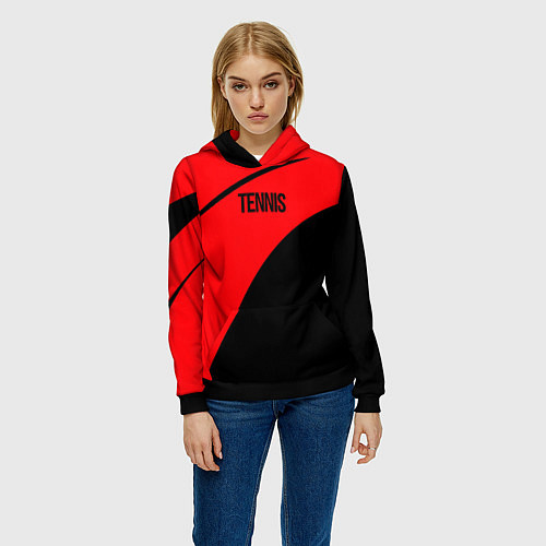 Женская толстовка Tennis красно-чёрный / 3D-Черный – фото 3