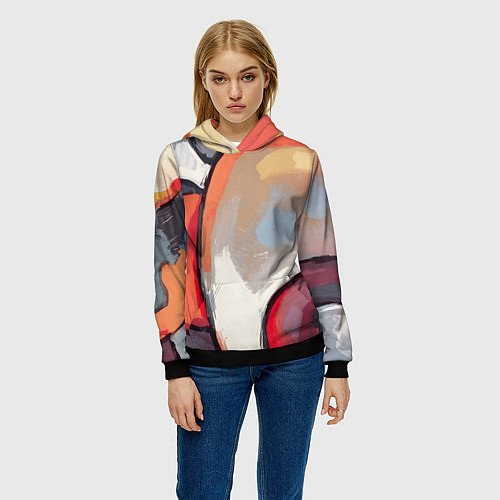 Женская толстовка Абстракция с кругами / 3D-Черный – фото 3