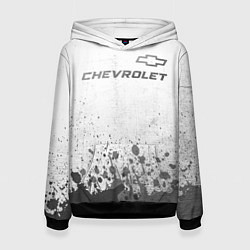 Толстовка-худи женская Chevrolet - white gradient посередине, цвет: 3D-черный