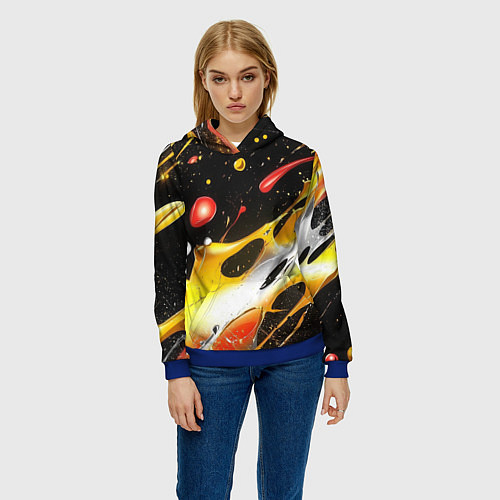 Женская толстовка Текстура краска / 3D-Синий – фото 3