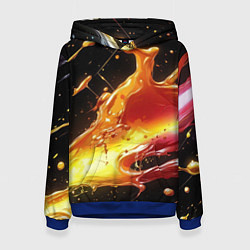 Толстовка-худи женская Динамичная краска текстура, цвет: 3D-синий