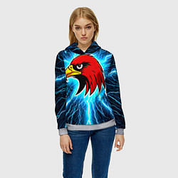 Толстовка-худи женская Атланта Хокс в разрядах молнии, цвет: 3D-меланж — фото 2