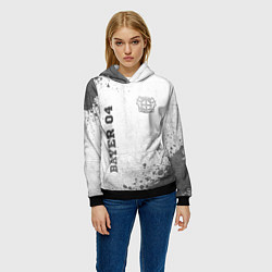 Толстовка-худи женская Bayer 04 - white gradient вертикально, цвет: 3D-черный — фото 2