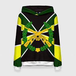 Толстовка-худи женская Мотострелковые войска: лавры, цвет: 3D-белый