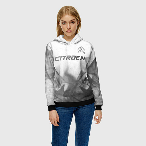 Женская толстовка Citroen - white gradient посередине / 3D-Черный – фото 3