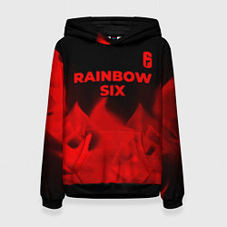 Толстовка-худи женская Rainbow Six - red gradient посередине, цвет: 3D-черный