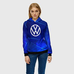 Толстовка-худи женская Volkswagen blue poly, цвет: 3D-черный — фото 2