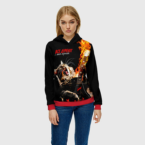 Женская толстовка Все дуреют с этой серенады / 3D-Красный – фото 3